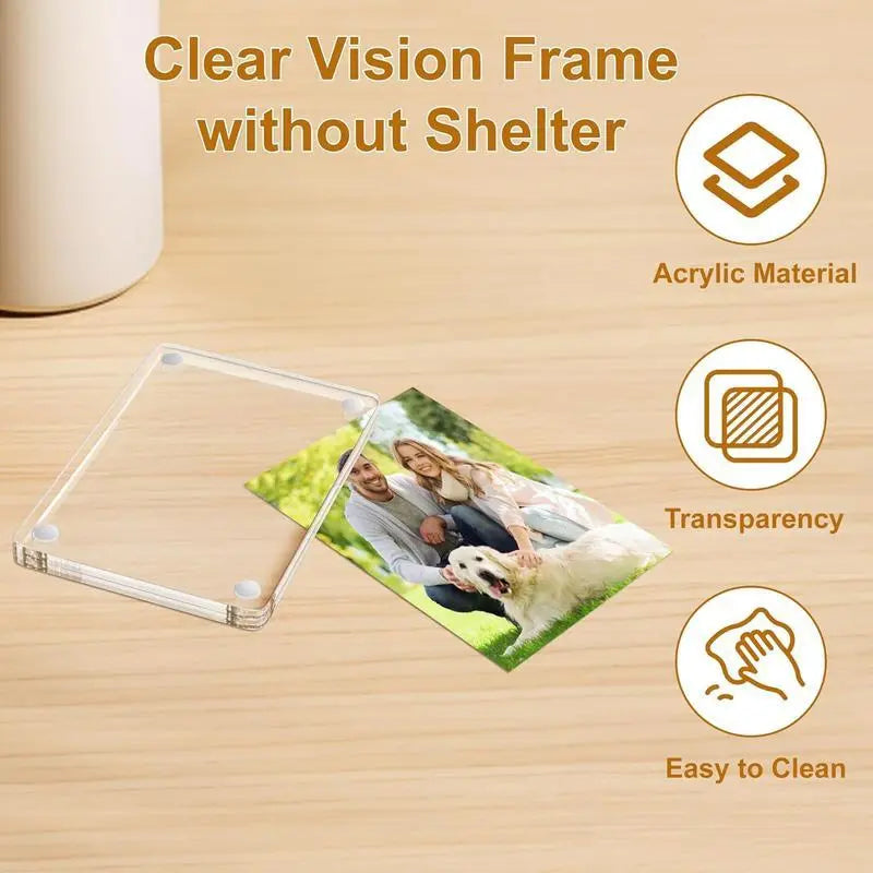 Crystal Magnetic Car Visor Photo Frame & Family Memory Display Clip