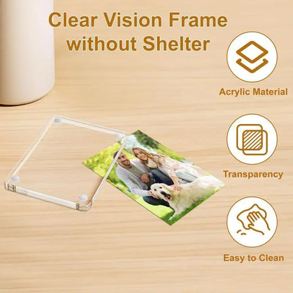Crystal Magnetic Car Visor Photo Frame & Family Memory Display Clip
