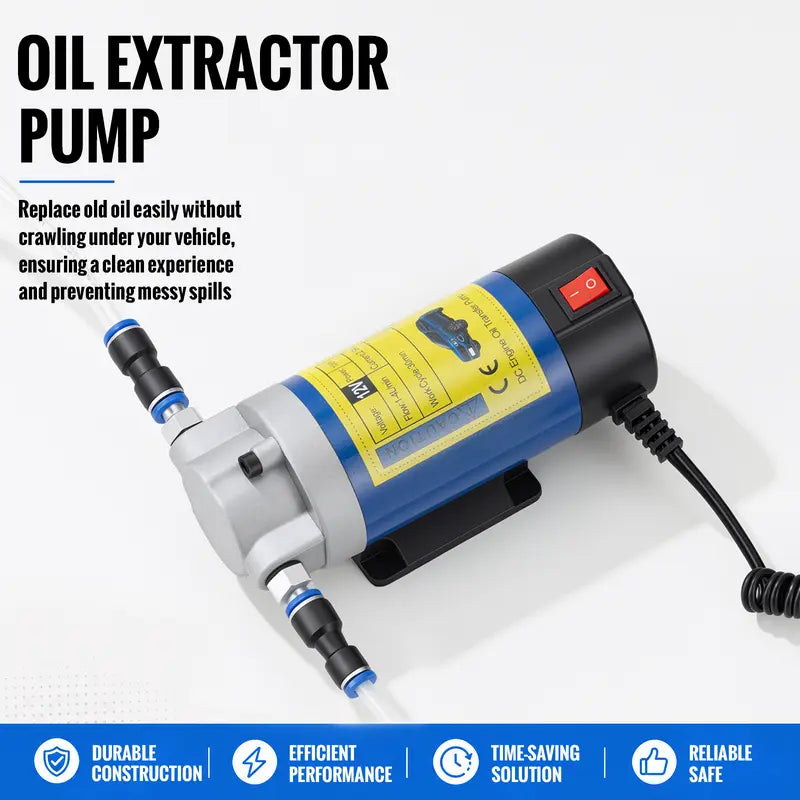 12V Portable Electric Oil Extractor Pump – Fast DIY Fluid & Oil Change Tool for Cars and Mowers