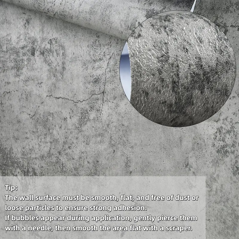 Industrial Peel and Stick Concrete Wallpaper & Self-Adhesive Wall Mural