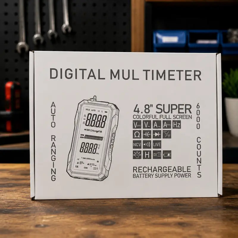 ADESKE Auto-Ranging True RMS Digital Multimeter with NCV & Alligator Clips