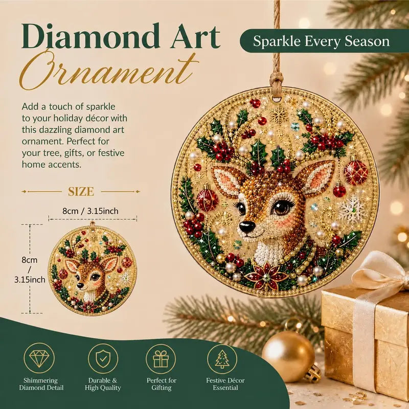 5D Diamond Painting Christmas Ornaments - DIY Holiday Tree Decor Kit