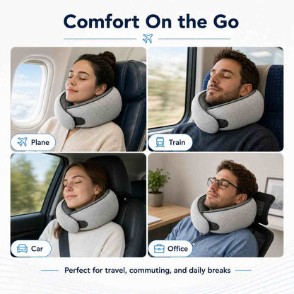 360° Ergonomic Memory Foam Travel Neck Pillow Set | Buy 1 Get 1 Free
