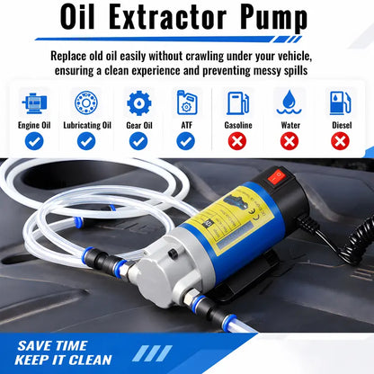 12V Portable Electric Oil Extractor Pump – Fast DIY Fluid & Oil Change Tool for Cars and Mowers