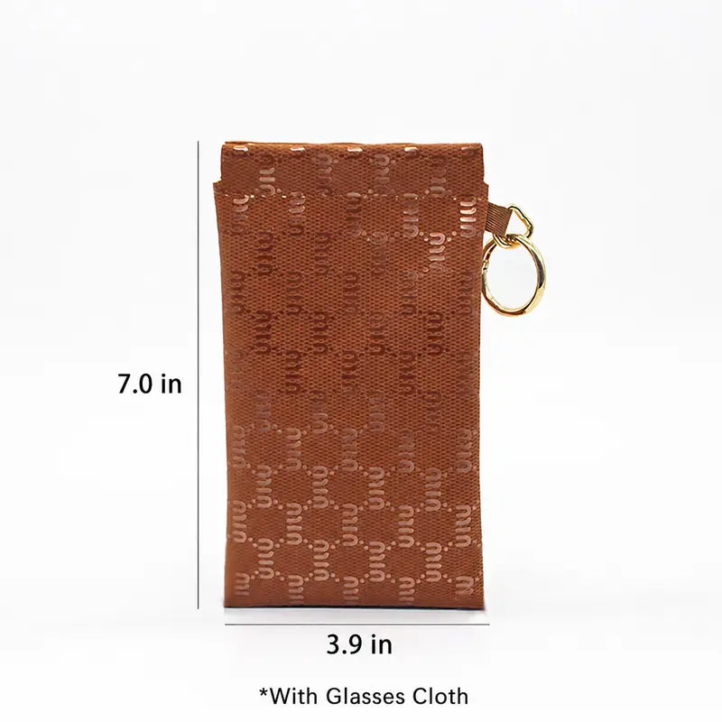 Minimalist Leather Eyeglass Pouch with Automatic Squeeze Closure