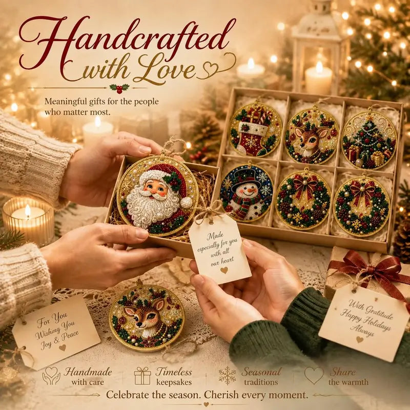 5D Diamond Painting Christmas Ornaments - DIY Holiday Tree Decor Kit