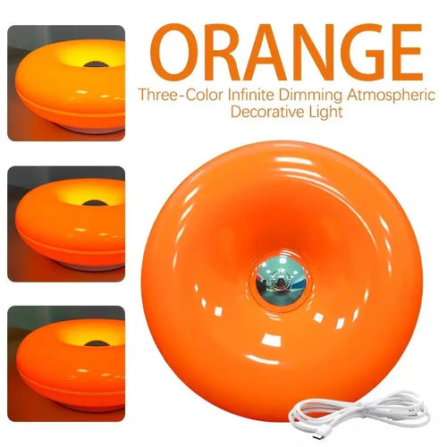 Cozy Orange Donut Cordless Rechargeable Mood Lamp