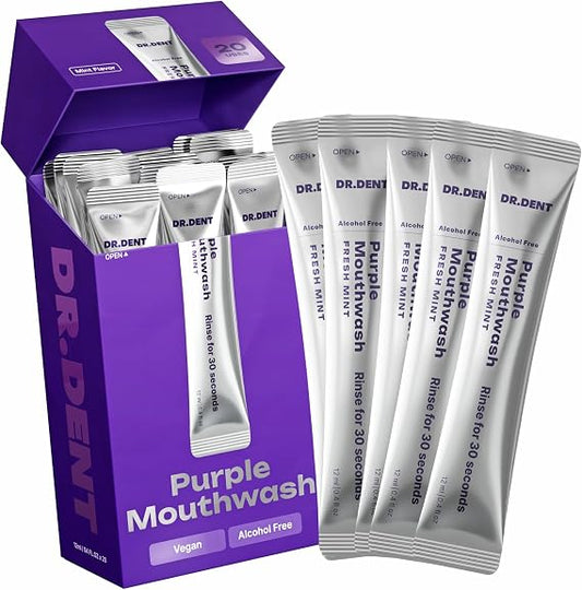 Instant Teeth Whitening Purple Mouthwash Solution
