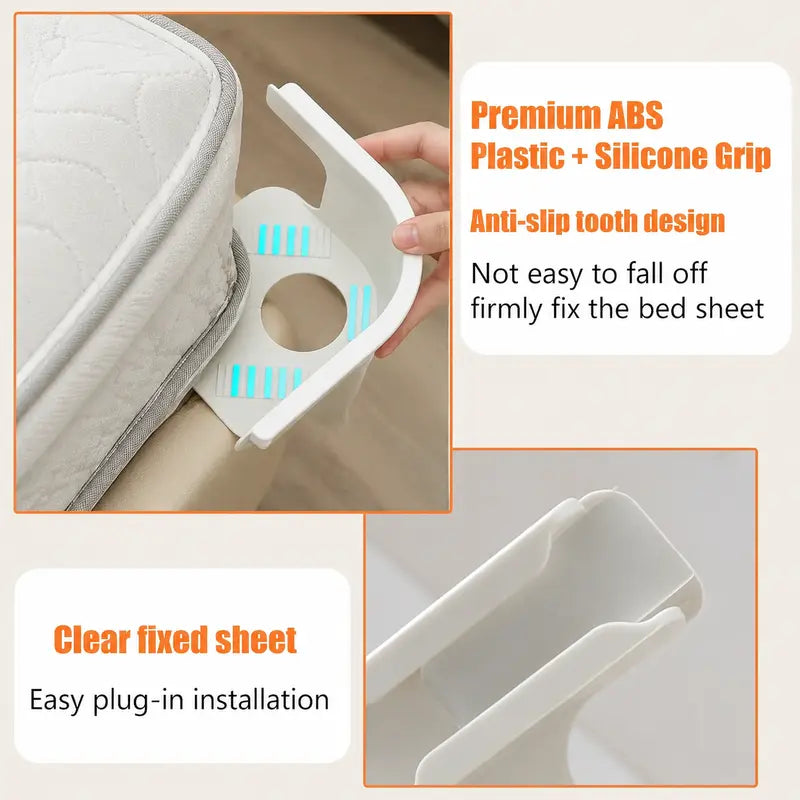 Heavy-Duty Locking Mattress Corner Clips for Wrinkle-Free Sheets | Buy 1 Get 1 Free