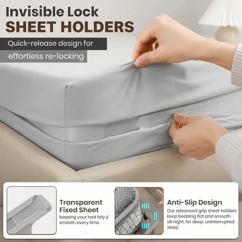Heavy-Duty Locking Mattress Corner Clips for Wrinkle-Free Sheets | Buy 1 Get 1 Free