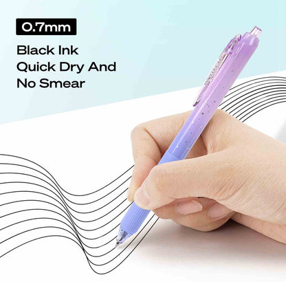 Ultra-Smooth Retractable Gel Ink Pens Set - Quick Dry & Silent Click