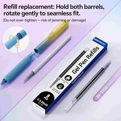 Ultra-Smooth Retractable Gel Ink Pens Set - Quick Dry & Silent Click