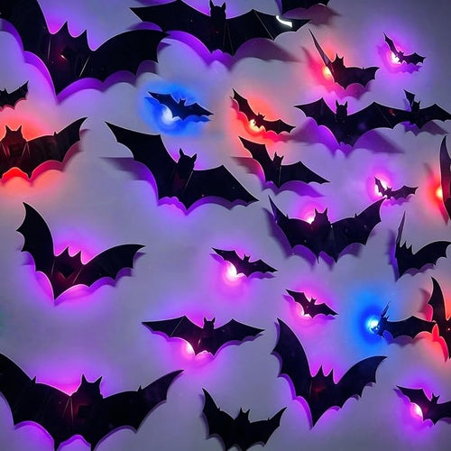 3D LED Glowing Bat Wall Decor for Halloween | Buy 1 Get 1 Free