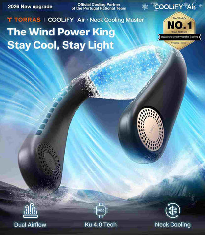 Instant Cooling Portable Neck Air Conditioner Fan with Surround Airflow | 2 Pack per Ser