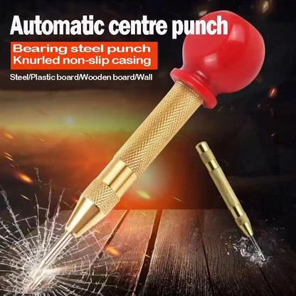 Automatic Center Punch Tool with Cushioned Cap for Precision Drilling | Buy 1 Get 1 Free