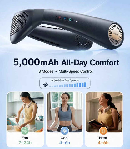 Instant Cooling Portable Neck Air Conditioner Fan with Surround Airflow | 2 Pack per Ser