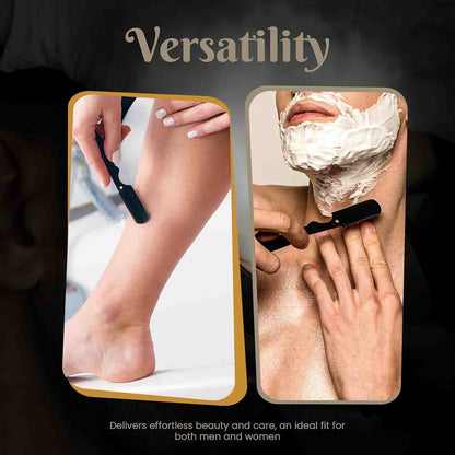 Professional Straight Edge Barber Razor Kit with 100 Single Edge Blades | Buy 1 Get 1 Free