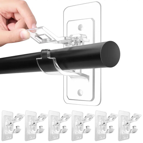 No-Drill Adhesive Curtain Rod Holders (8-Pack)