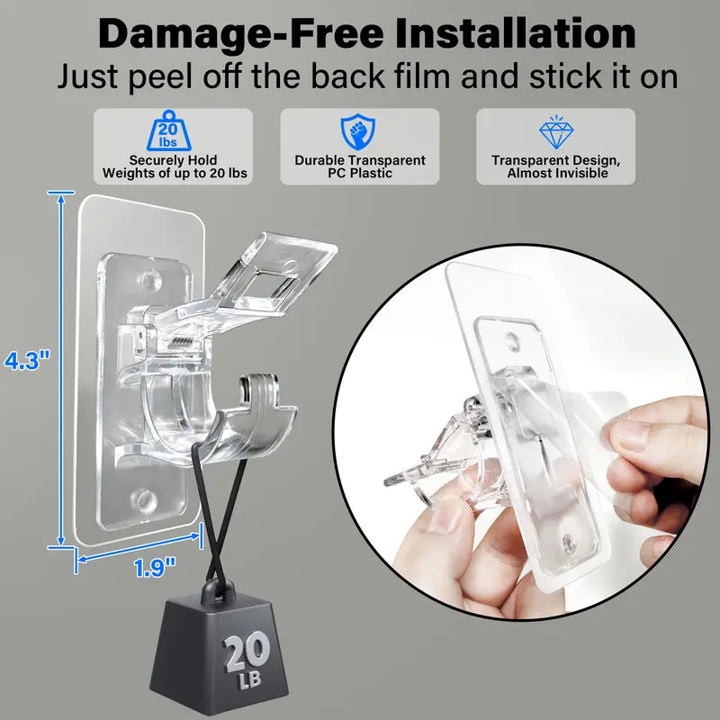 No-Drill Adhesive Curtain Rod Holders (8-Pack)