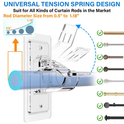 No-Drill Adhesive Curtain Rod Holders (8-Pack)