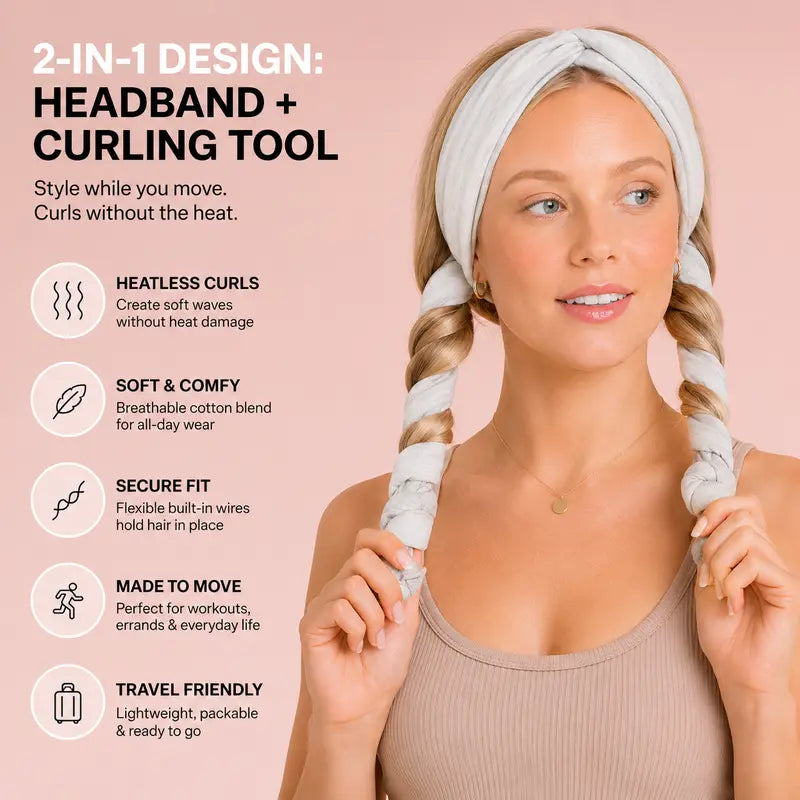Get Flawless Curls On The Move With Our Active Heatless Curling Headband | Buy 1 Get 1 Free