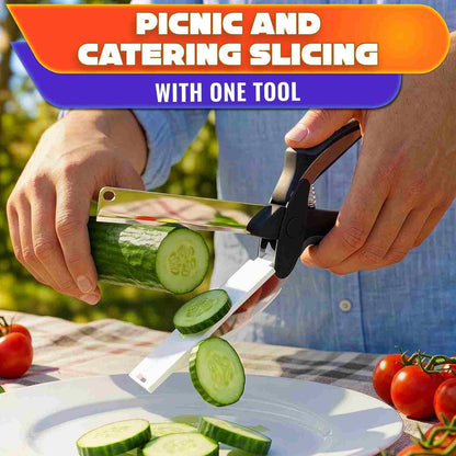 2-in-1 Food Cutter & Cutting Board – Slice, Chop Into Bowl | Buy 1 Get 1 Free