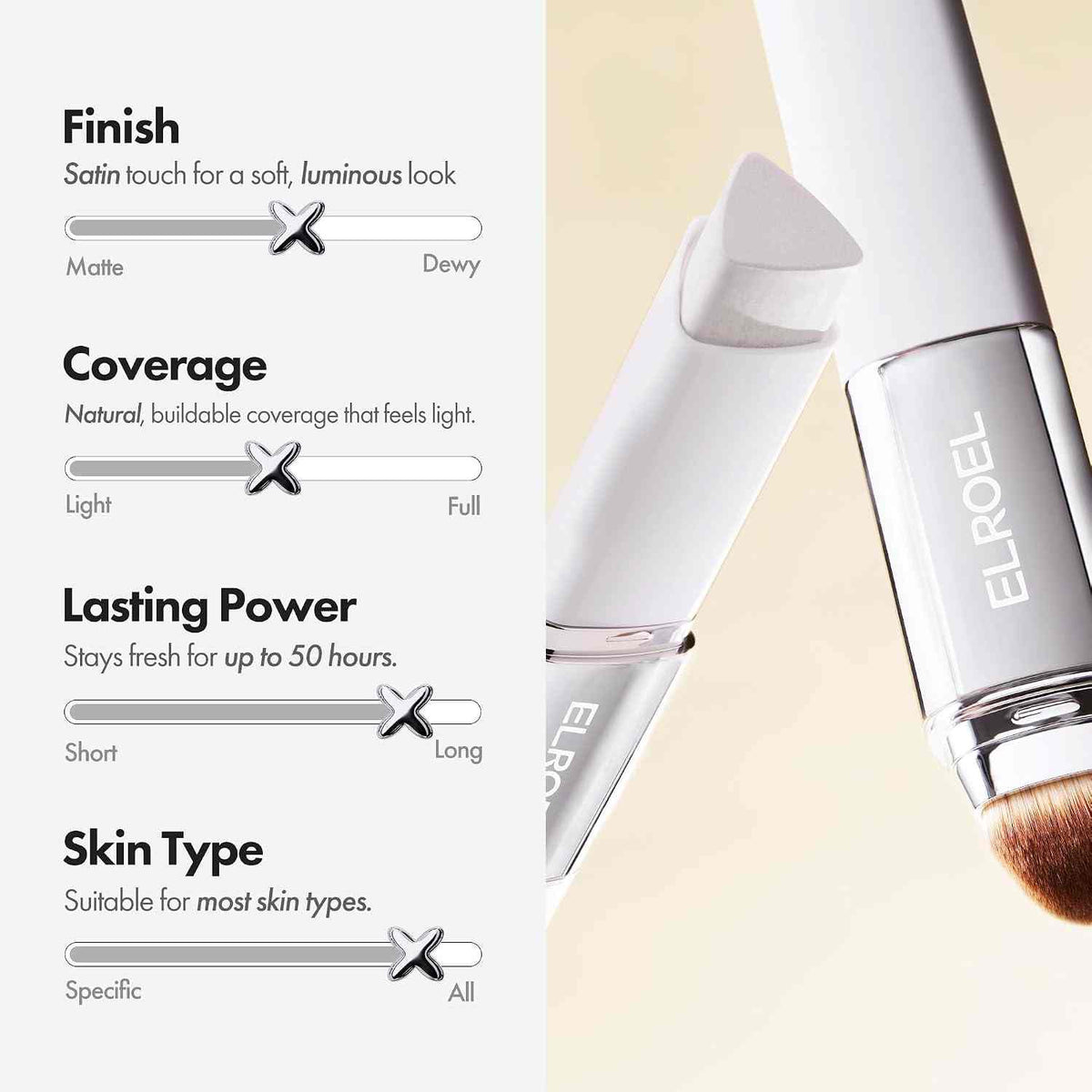 Flawless Color-Changing Foundation Stick with Built-In Brush