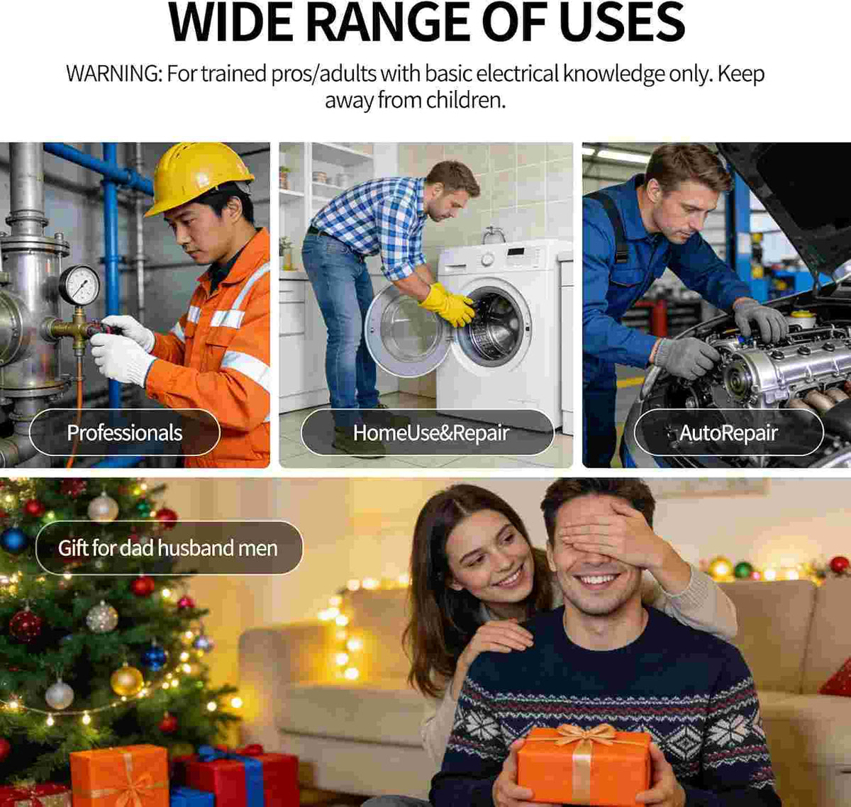 16-in-1 Foldable Wire Stripper with Integrated Voltage Tester & Precision Cutter | 2 Pack per Set