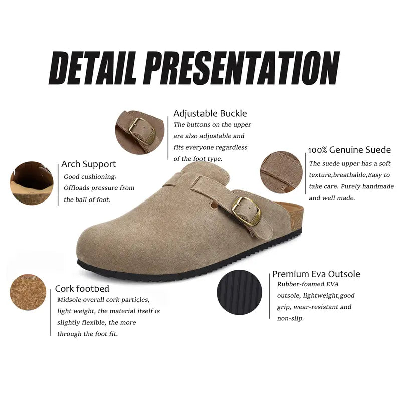 Ultimate Arch Support Suede Clogs for All-Day Comfort