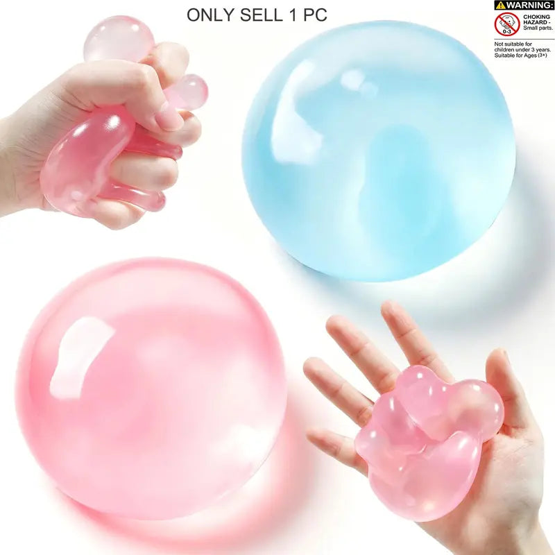 Ultra-Clear Crystal Squishy Ball – Instant Stress Relief & Endless Squeeze Fun | 3 Pack per Set