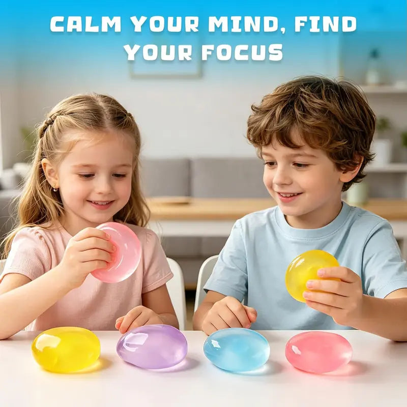 Ultra-Clear Crystal Squishy Ball – Instant Stress Relief & Endless Squeeze Fun | 3 Pack per Set