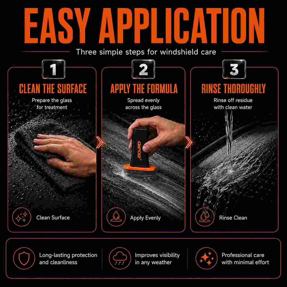 Crystal Clear Driving: Premium Car Glass Oil Film Remover Brush