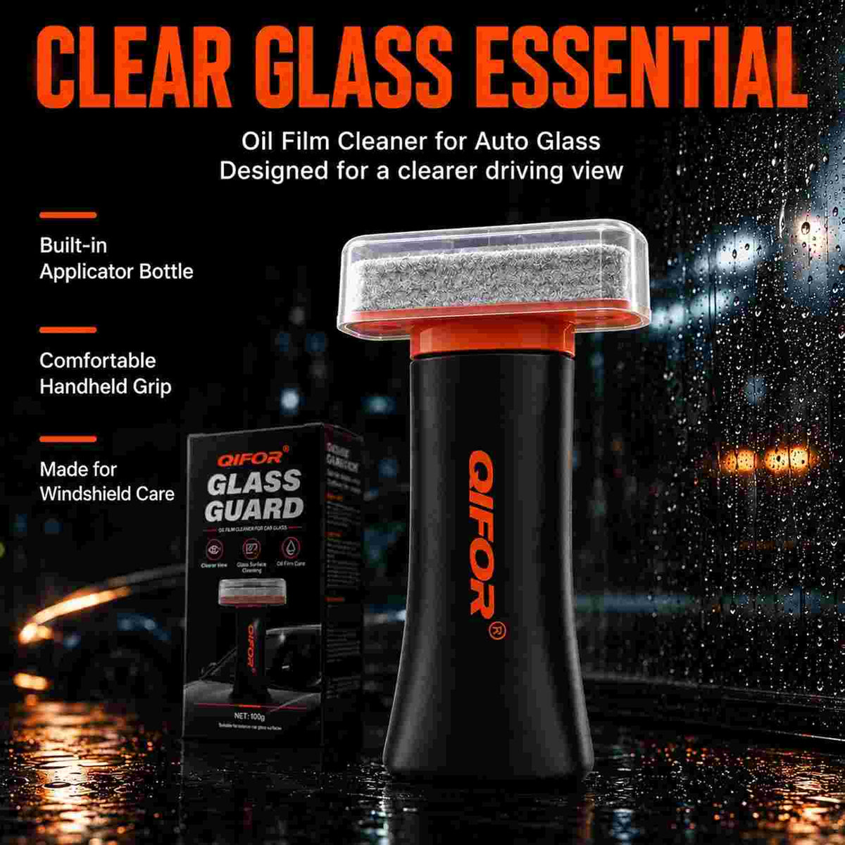 Crystal Clear Driving: Premium Car Glass Oil Film Remover Brush