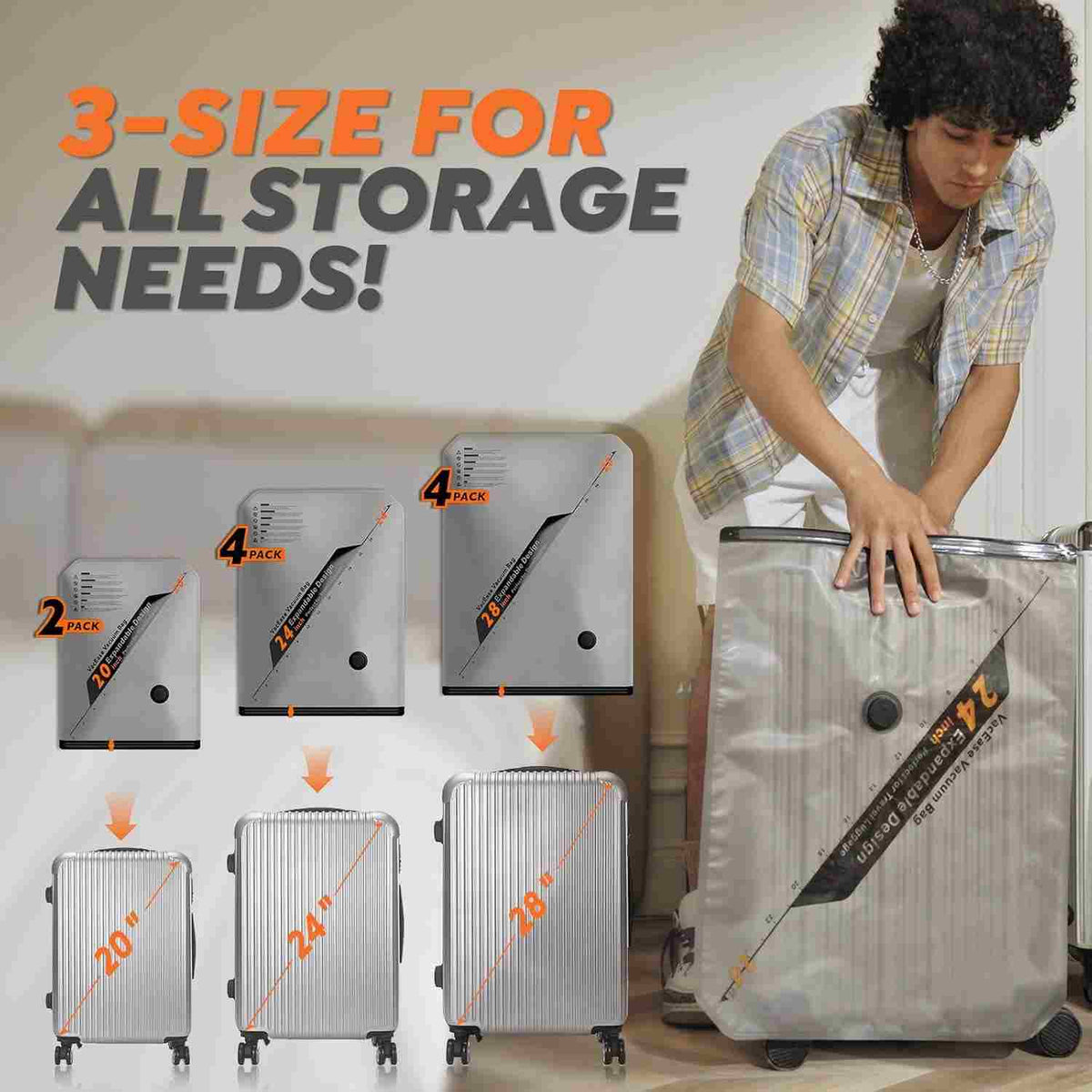 Triple Your Luggage Space Instantly with Electric Wireless Vacuum Compression