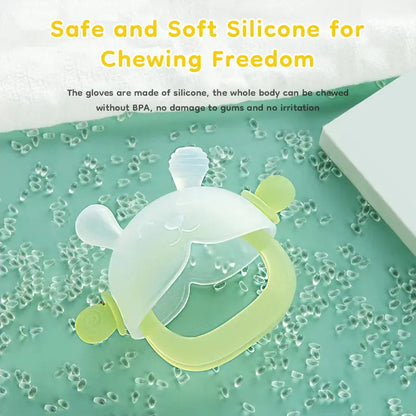 Dr.Isla Bunny Silicone Teether Mitten – Matching Duo – product view