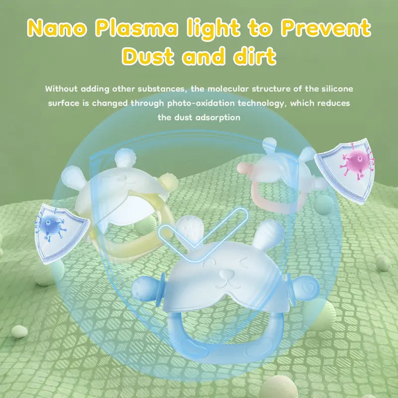 Dr.Isla Bunny Silicone Teether Mitten – Matching Duo – product view