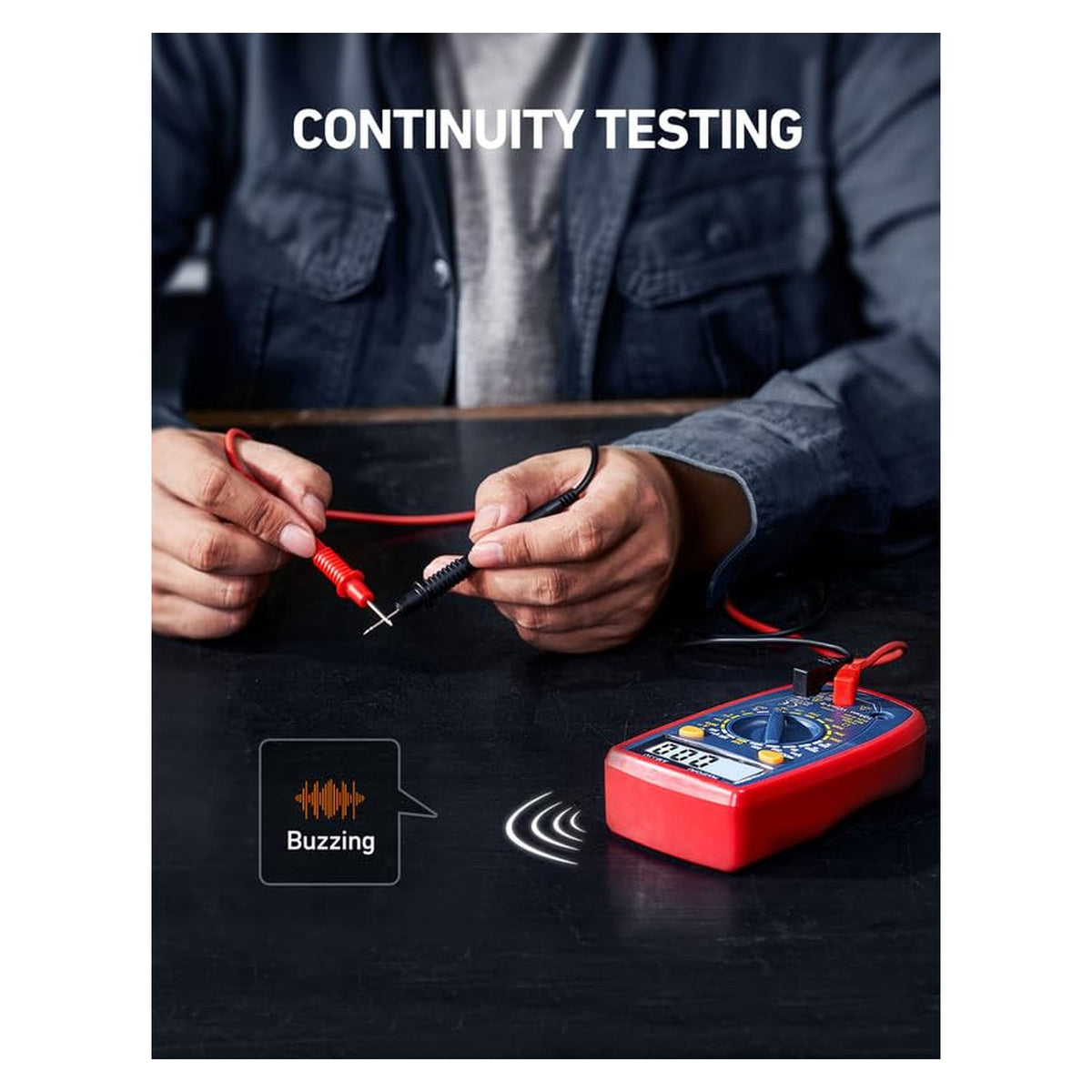 AstroAI Digital Multimeter Tester 2000 Counts with DC AC Voltmeter and Ohm Volt Amp Meter; Measures Voltage, Current, Re original product photo