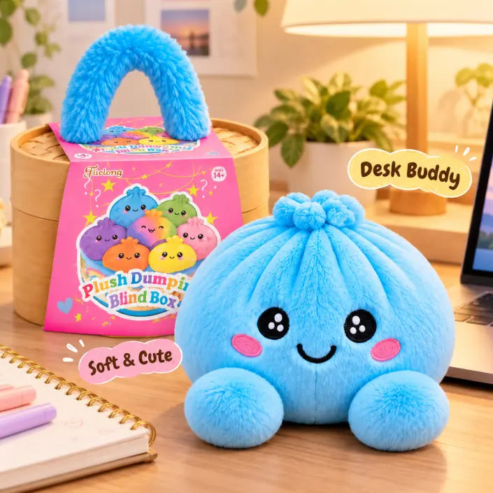 Dumpling Plush with Steamer Basket – 3.9-Inch Duo – product view