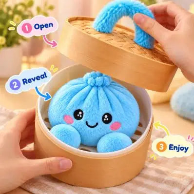 Dumpling Plush with Steamer Basket – 3.9-Inch Duo – product view