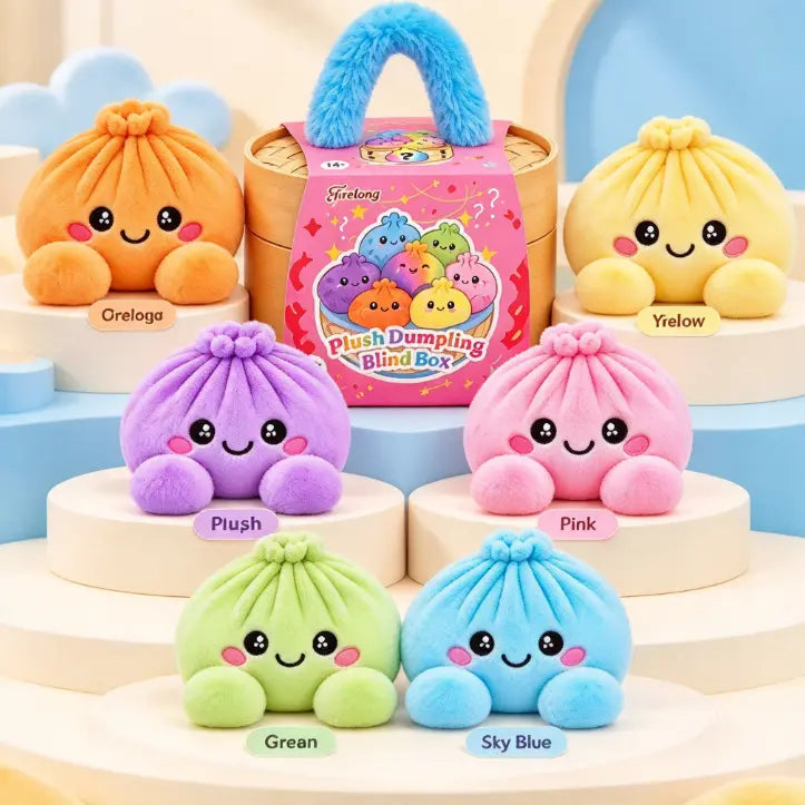 Dumpling Plush with Steamer Basket – 3.9-Inch Duo – product view