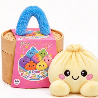 Dumpling Plush with Steamer Basket – 3.9-Inch Duo – with steamer-yellow