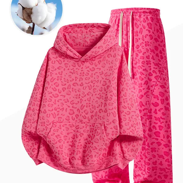 ZUY Leopard Hoodie & Wide-Leg Pants Set – product view