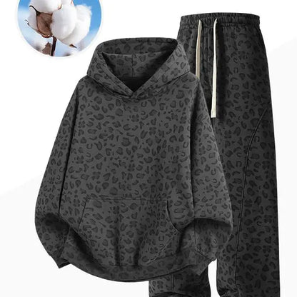 ZUY Leopard Hoodie & Wide-Leg Pants Set – product view