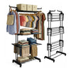 Straame 4-Tier Winged Clothes Airer with Wheels - Black
