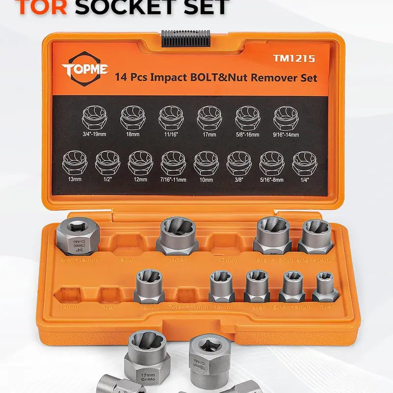 TOPME Bolt Extractor Kit – 14 Pieces – product view