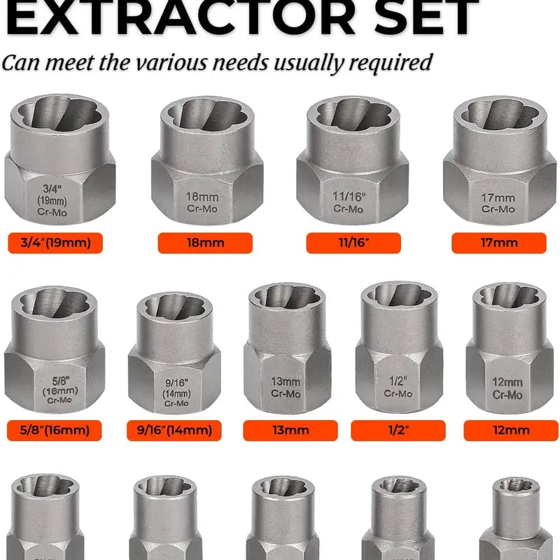 TOPME Bolt Extractor Kit – 14 Pieces – product view