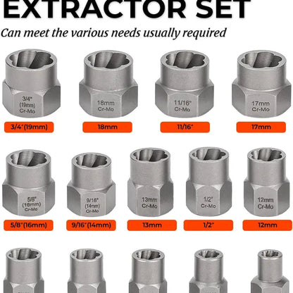 TOPME Bolt Extractor Kit – 14 Pieces – product view