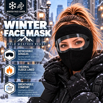 Winter Face Mask with Detachable Goggles, Windproof Thermal Fleece Lined Full Face Cover for Men and Women, Breathable Cold Weather Protection for Outdoor Cycling Motorcycle Riding Skiing Snowboard rider Windproof face covers & mask headwear sport original gallery 3