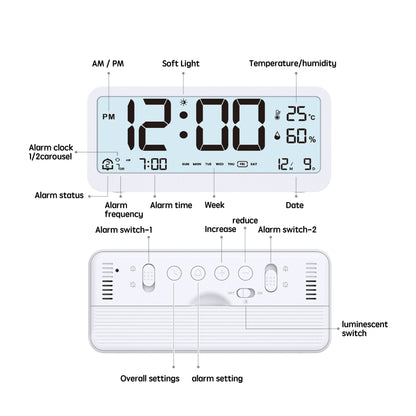 Digital alarm clock — product illustration