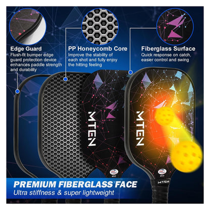 MTEN Pickleball Paddles Set of 2/4/1, USAPA Approved Fiberglass Rackets original product photo